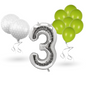 0-9 Golf Birthday Balloons Decoration Set | silver Foil Numbers + Golf Balloons