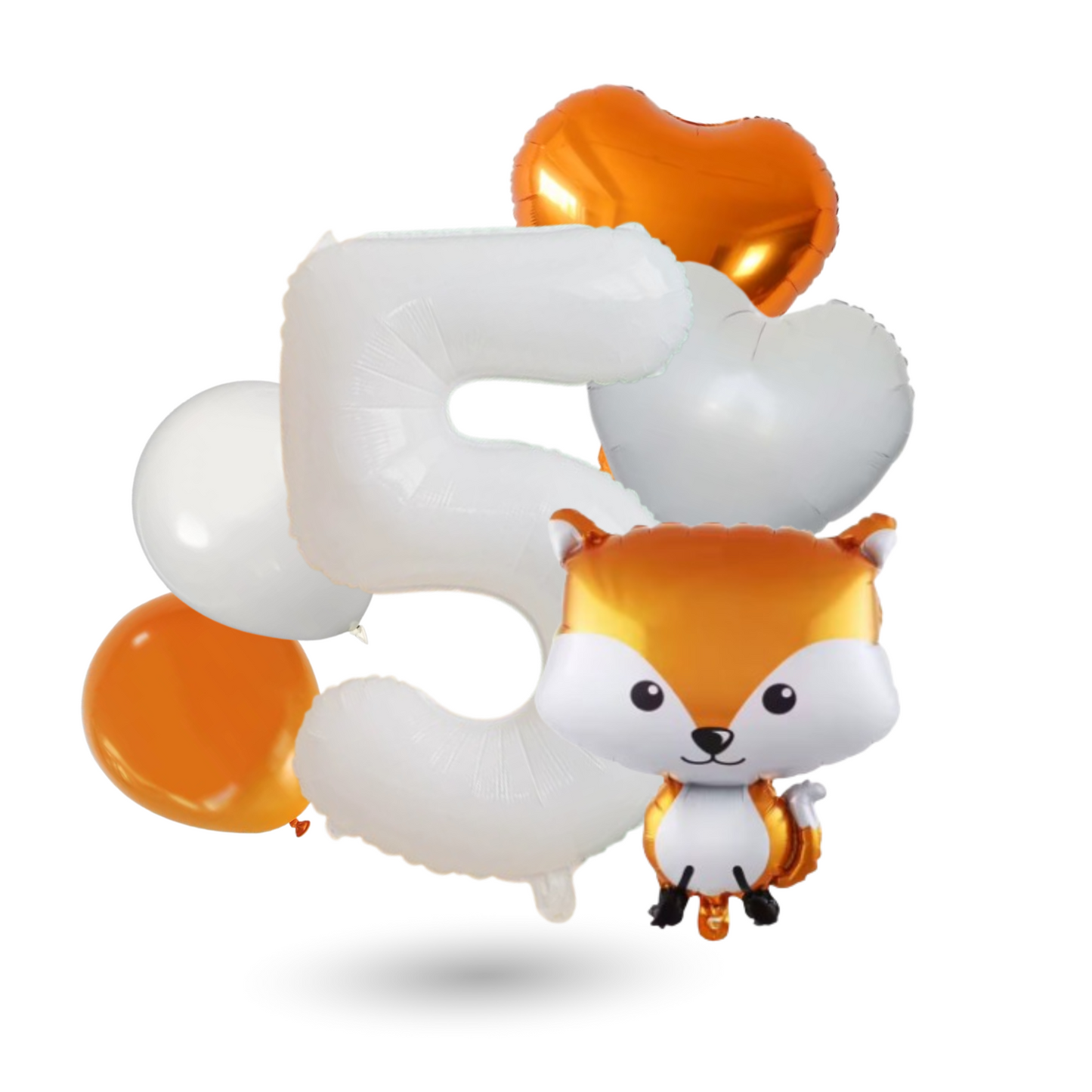 Woodland Balloon Set – Cute Fox + Numbers Balloons 0-9