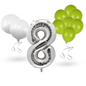 0-9 Golf Birthday Balloons Decoration Set | silver Foil Numbers + Golf Balloons