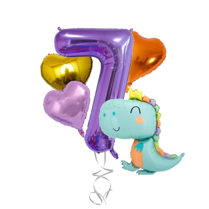 Dinosaur Birthday Balloons Set 1-9 – Foil Number & Dino Party Decorations