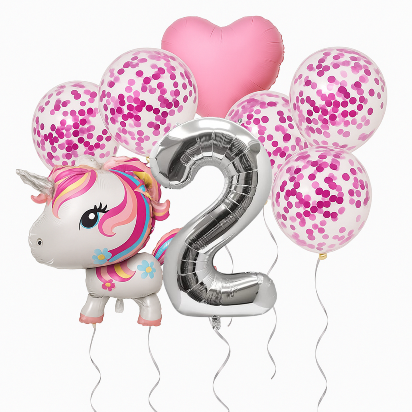 Unicorn Birthday Balloons Set Pastel Pink Confetti Number Girls Party Supplies
