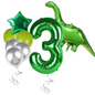 Dinosaur Birthday Balloons for Boys Number 1-9 Foil Balloon Set with Green Dino
