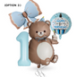 1st Birthday Balloon Set Number 1 with Bear Hearts & Stars Baby Party Decoration