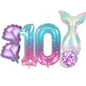 40" Jellyfish Mermaid Balloon Set – Foil Shells & Latex Tail – Party Decorations