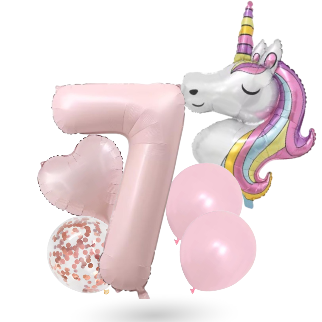 Unicorn Numbers  Balloon Set  Pink 40" Foil Balloons for Girls Birthday Party