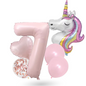 Unicorn Numbers  Balloon Set  Pink 40" Foil Balloons for Girls Birthday Party