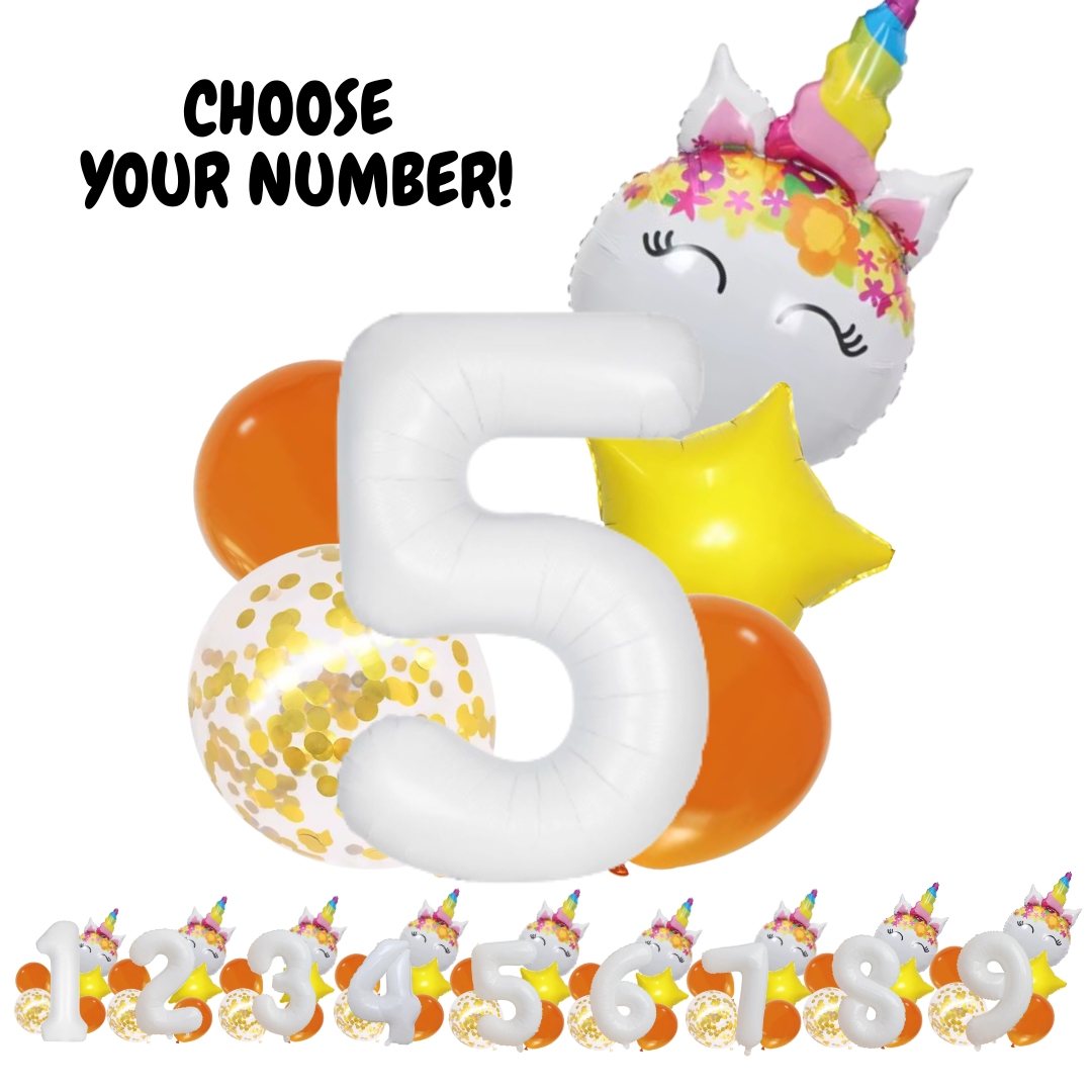 Unicorn Numbers  Balloon Set princess Foil Balloons for Girls Birthday Party dec