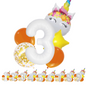 Unicorn Numbers  Balloon Set princess Foil Balloons for Girls Birthday Party dec