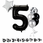 40" Black Number Balloons Foil Helium/Air | Giant Self Inflating Birthday Party