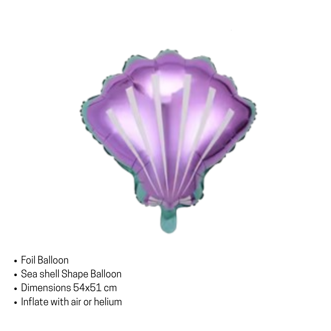 40" Jellyfish Mermaid Balloon Set – Foil Shells & Latex Tail – Party Decorations