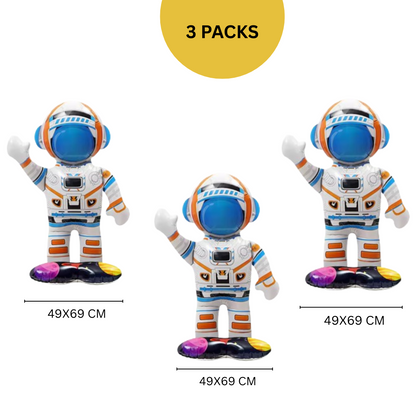 Astronaut Rocket Balloons Set | Space Party Decor | Galaxy Foil Stars spaceman