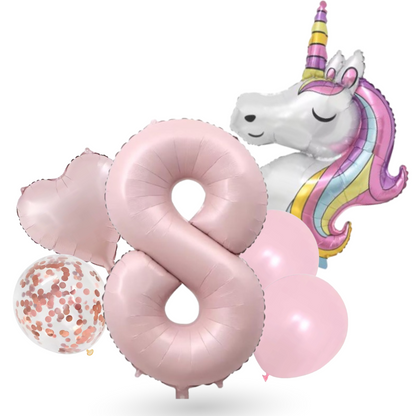 Unicorn Numbers  Balloon Set  Pink 40" Foil Balloons for Girls Birthday Party