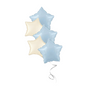 1st Birthday Balloon beige teddy Bear & Star Foil Baby Boy blue Party Decoration