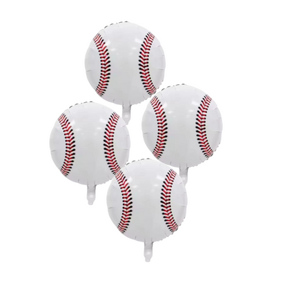 Baseball Foil Balloons – 4 Pack Sports Birthday Party Decorations for Kids UK