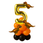 Dinosaur Balloon Display Age 7 Birthday Party Decoration for Boy – Orange, Black