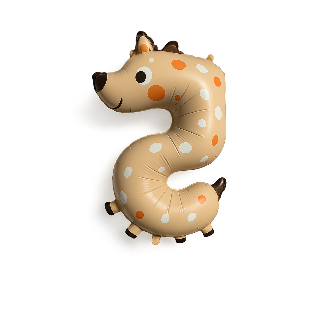 Cute Animal Number 5 Balloon – 40 Inch Foil Jungle Birthday Decoration for Kids