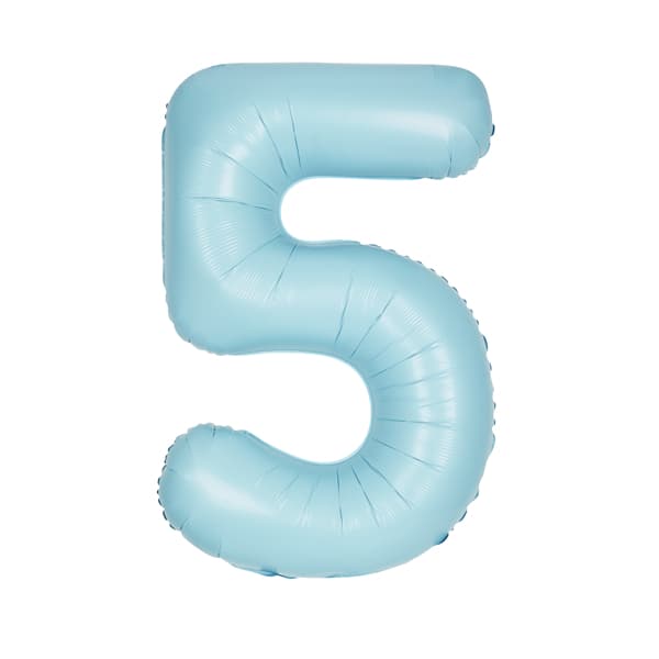Blue Number 5 Balloon – 40" Foil Birthday Party Decoration