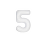 White 40" Number 5 Foil Balloon – Giant Birthday Party Decoration