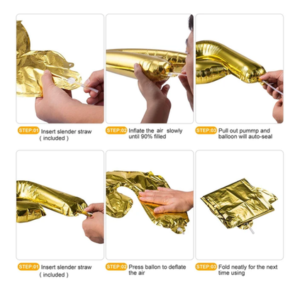 Gold “Happy Birthday” Foil Balloon Banner – Party Decoration (Reusable, 16 Inch Letters) UK