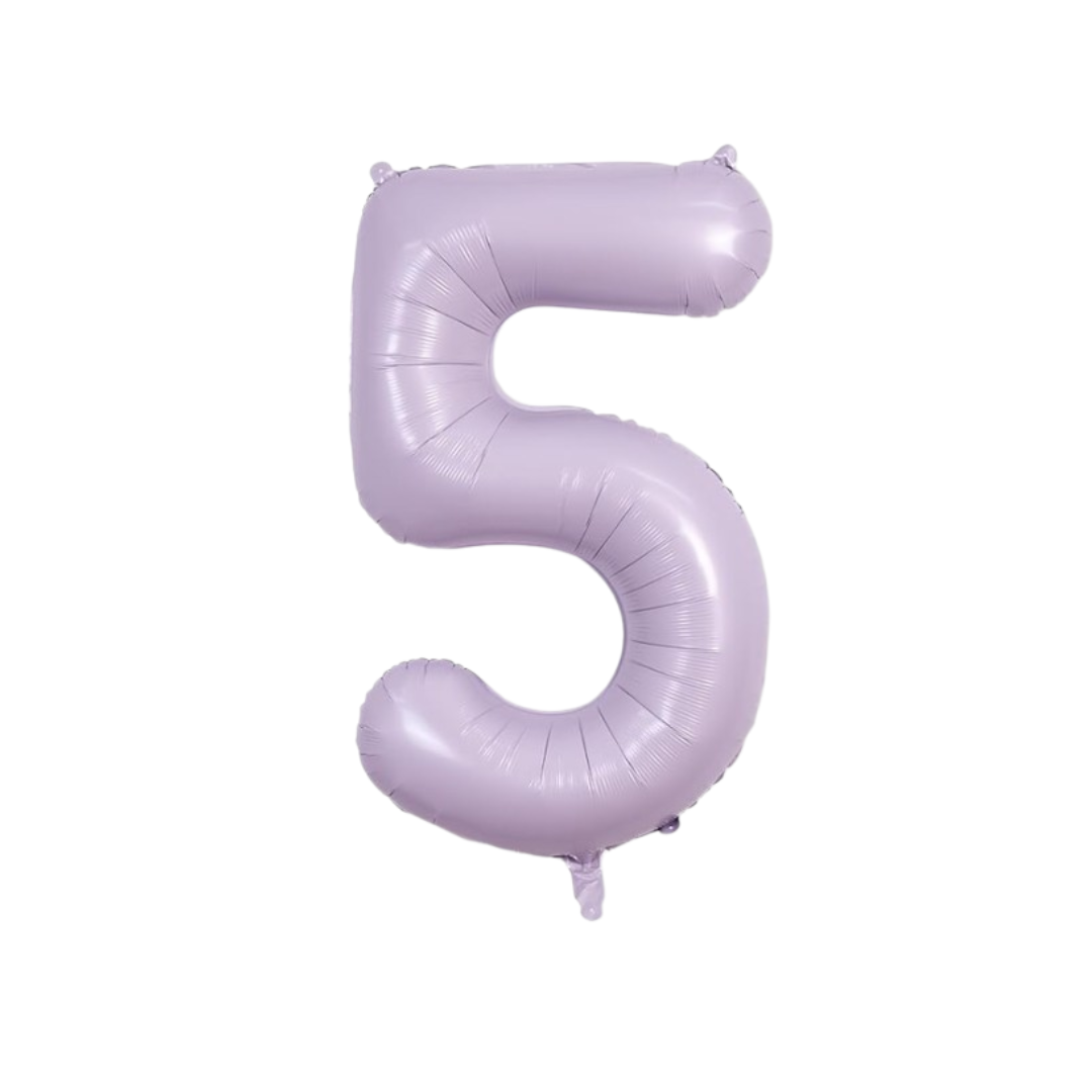 40" Number 5 Foil Balloon – Baby Purple Pastel Lavender – Giant Birthday & Party Decoration