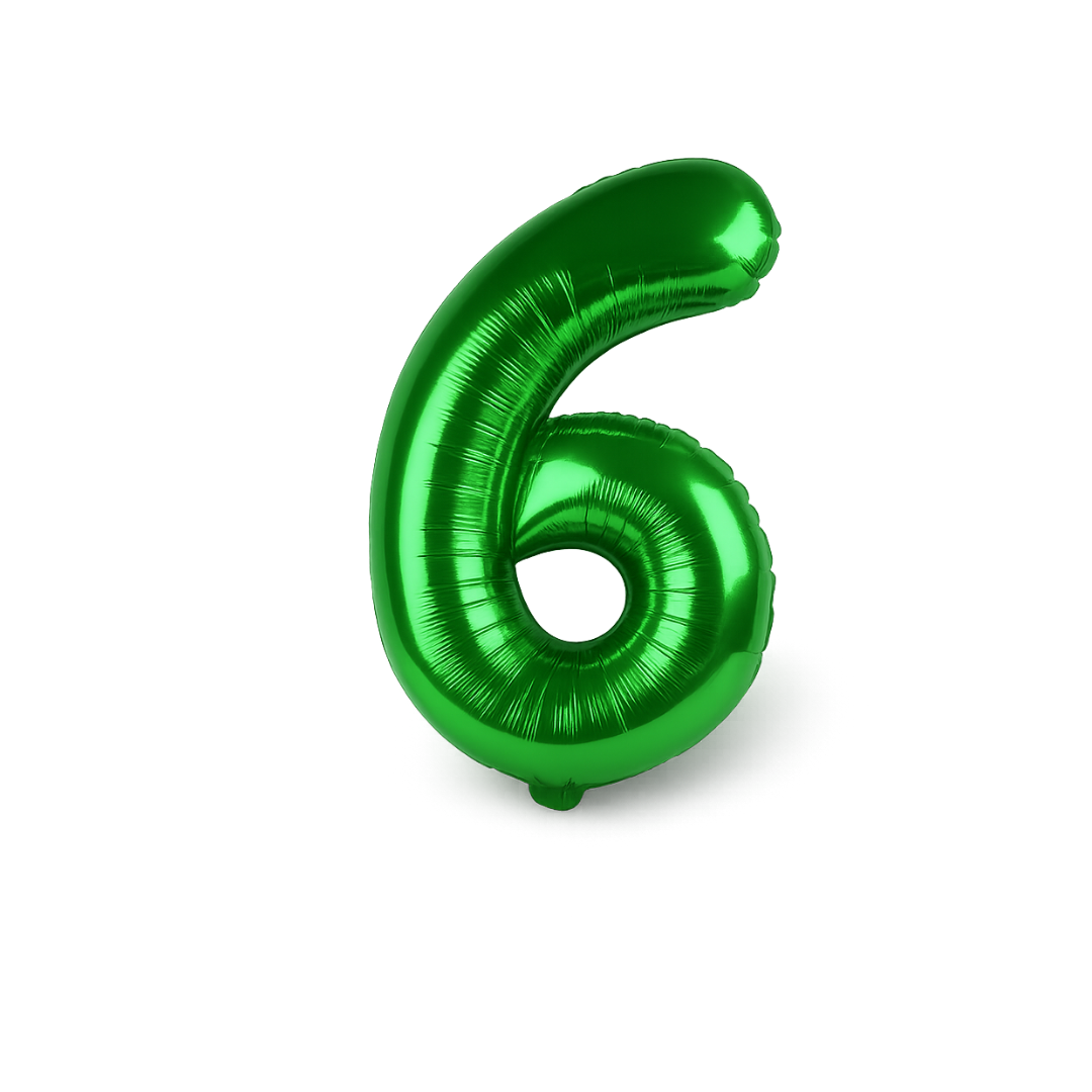 Green 40 Inch Number 6 Balloon – Giant Foil Helium Birthday Party Decoration