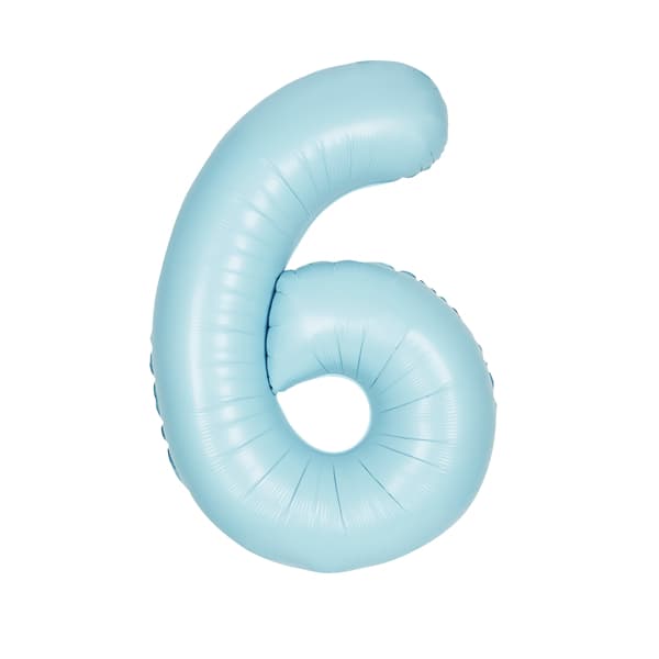 Blue Number 6 Balloon – 40" Foil Birthday Party Decoration