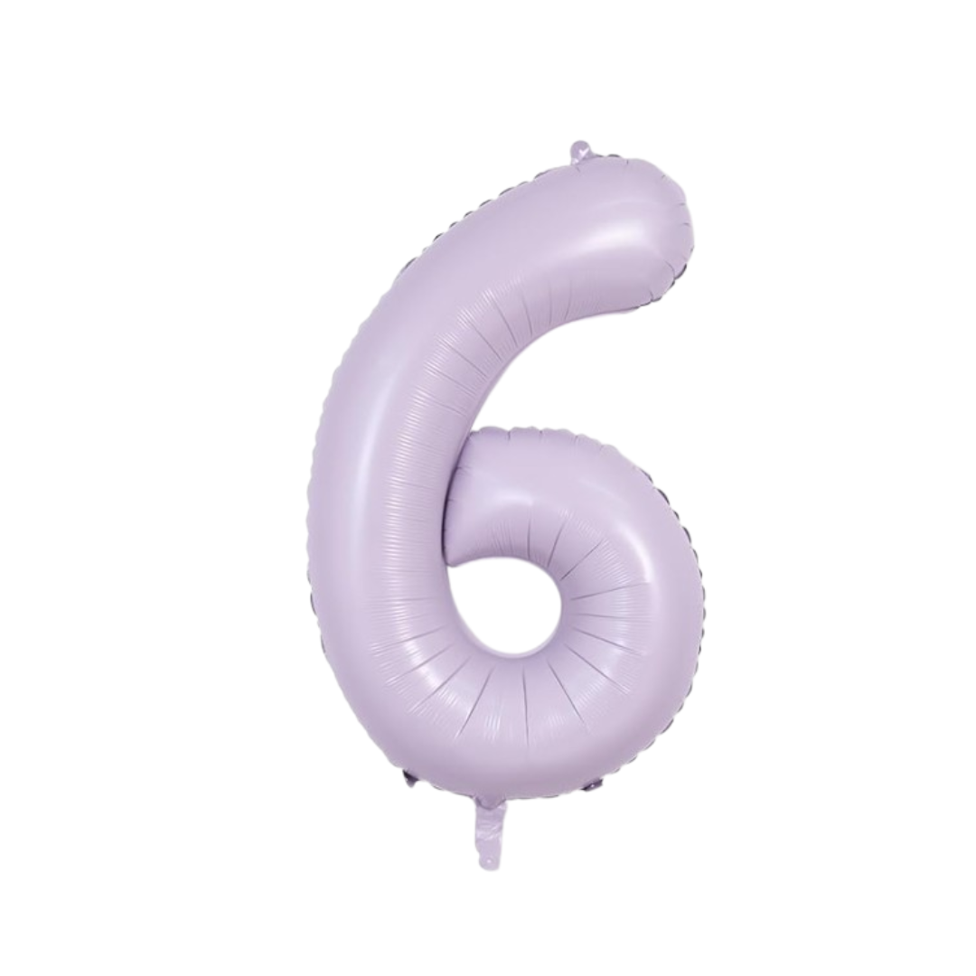 40" Number 6 Foil Balloon – Baby Purple Pastel Lavender – Giant Birthday & Party Decoration