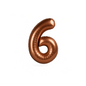 40" Chocolate Brown Number 6 Balloon – Giant Foil Birthday Decoration for Party & Celebration