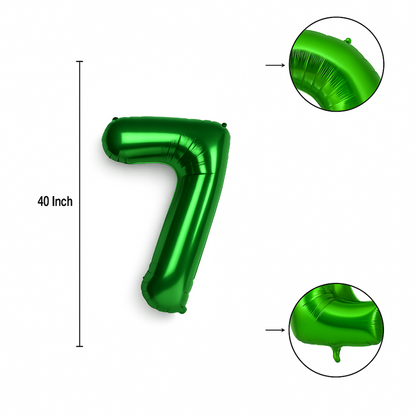 Green 40 Inch Number 7 Balloon – Giant Foil Helium Birthday Party Decoration