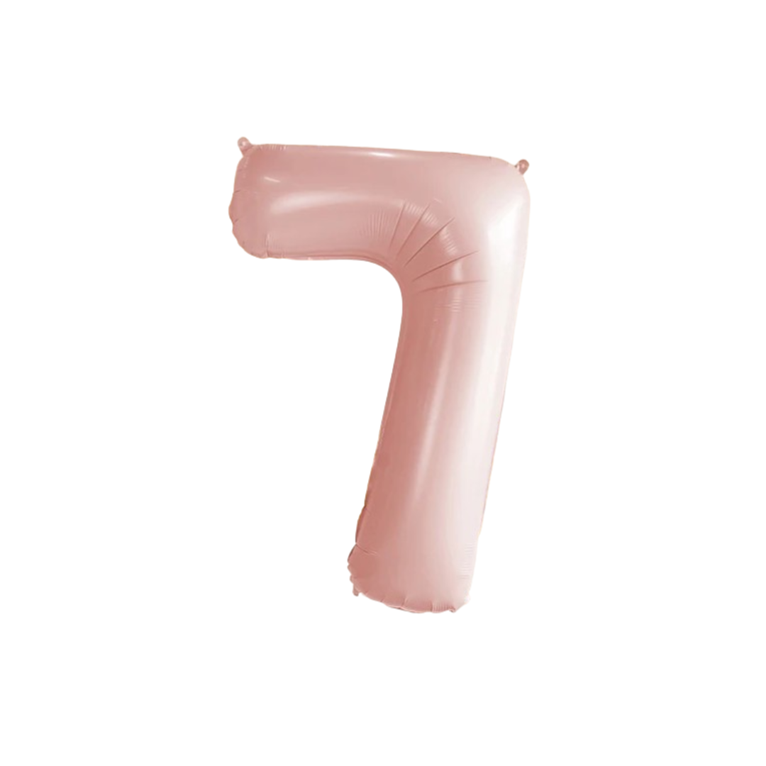 Baby Pink Number 7 Balloon – 40" Foil Birthday Party Decoration