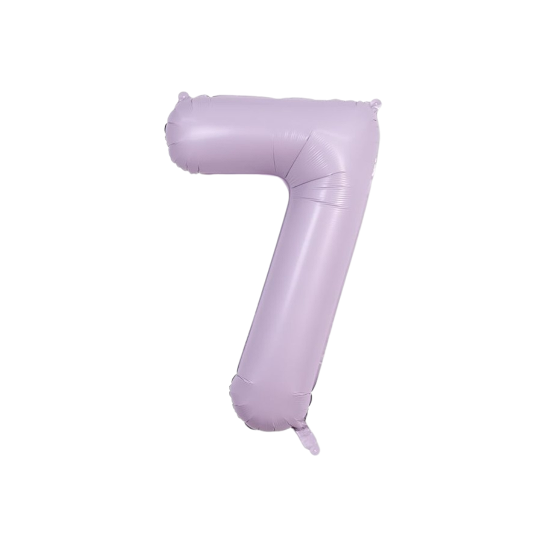40" Number 7 Foil Balloon – Baby Purple Pastel Lavender – Giant Birthday & Party Decoration