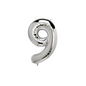 40" Silver Number 9 Balloon – Giant Foil Helium Balloon for 9th Birthday & Party Decorations