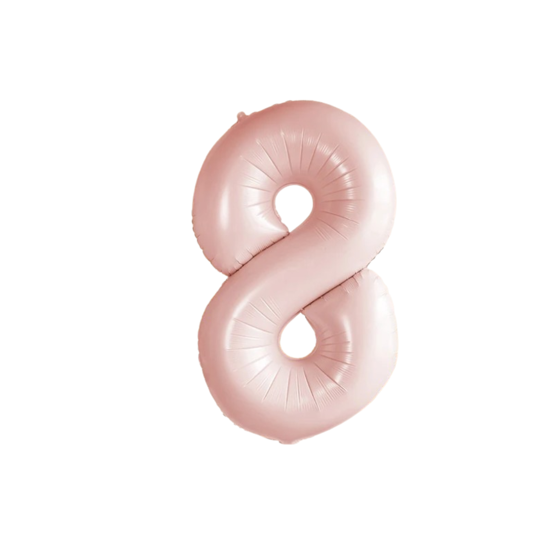 Baby Pink Number 8 Balloon – 40" Foil Birthday Party Decoration