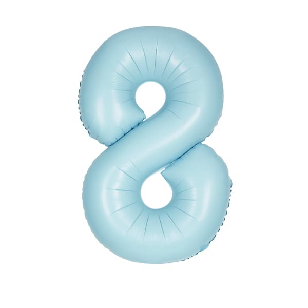 Blue Number 8 Balloon – 40" Foil Birthday Party Decoration