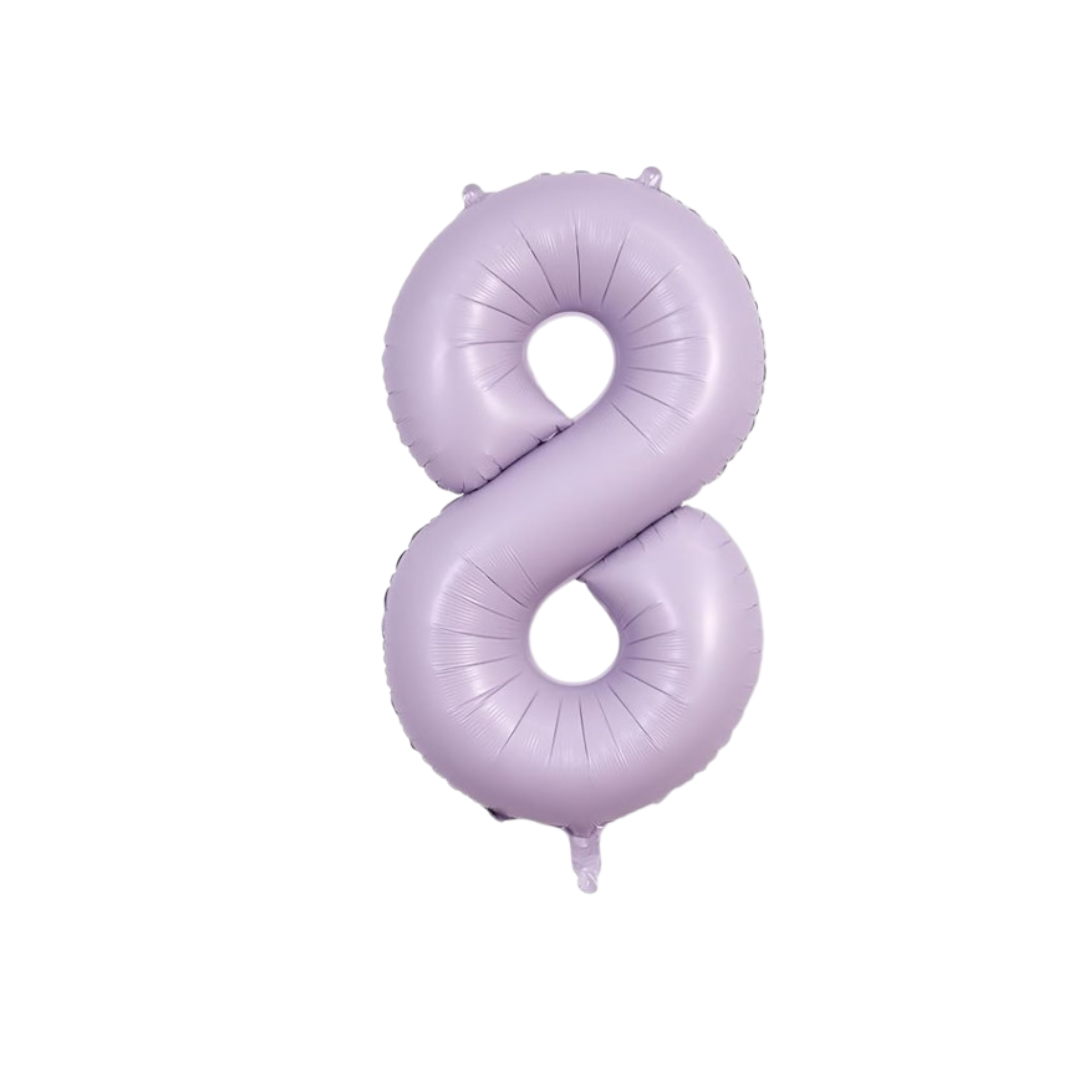 40" Number 8 Foil Balloon – Baby Purple Pastel Lavender – Giant Birthday & Party Decoration