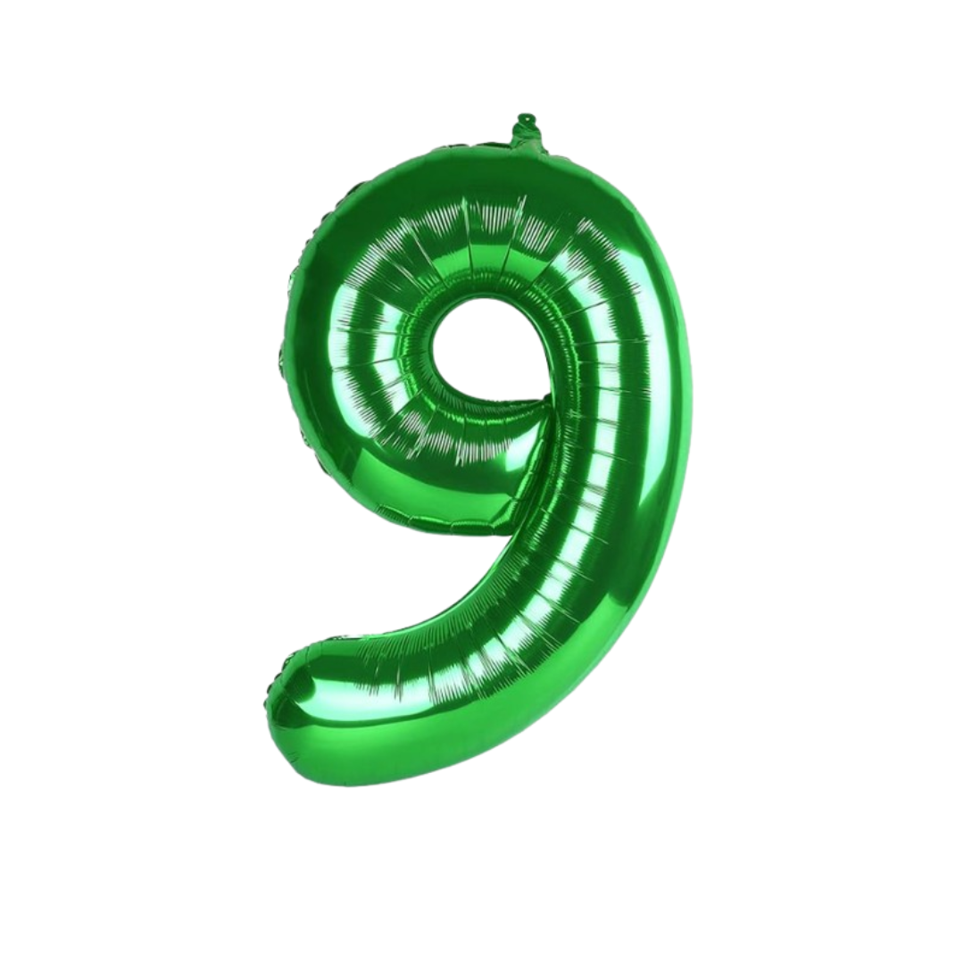 Green 40 Inch Number 9 Balloon – Giant Foil Helium Birthday Party Decoration