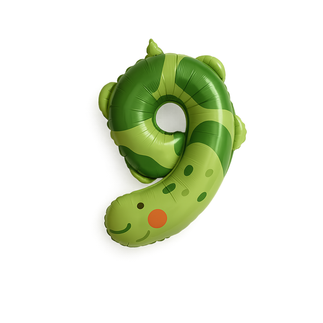 Dinosaur Number 9 Balloon – 40 Inch Foil Jungle Birthday Decoration for Kids