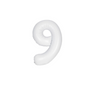 40 inch white number 9 foil balloon for 9th 19th birthday party UK