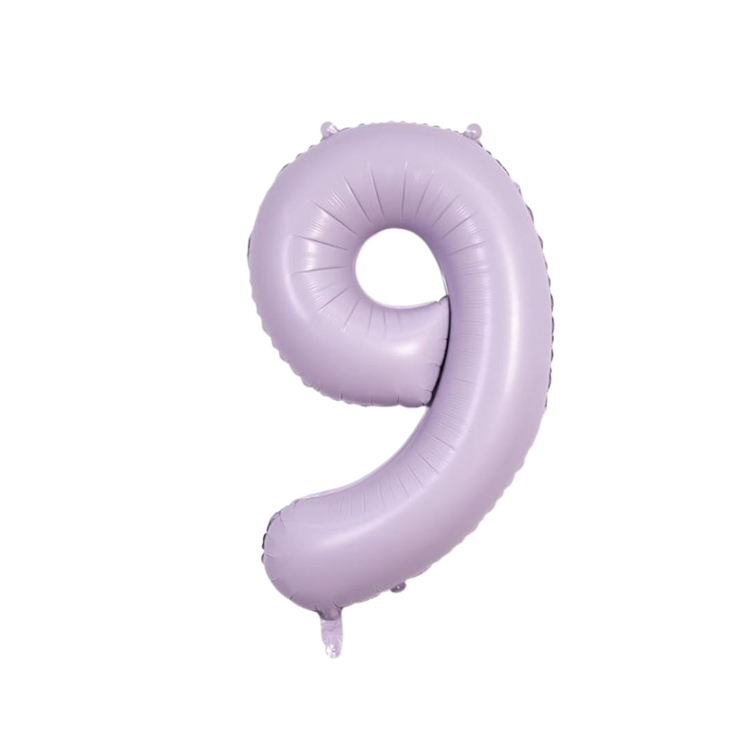 40" Number 9 Foil Balloon – Baby Purple Pastel Lavender – Giant Birthday & Party Decoration