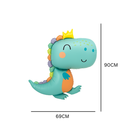 Dinosaur Balloon – Cute Foil Balloon with Crown for Baby Showers & First Birthdays