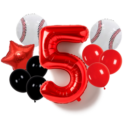 Baseball Birthday Balloons number 5