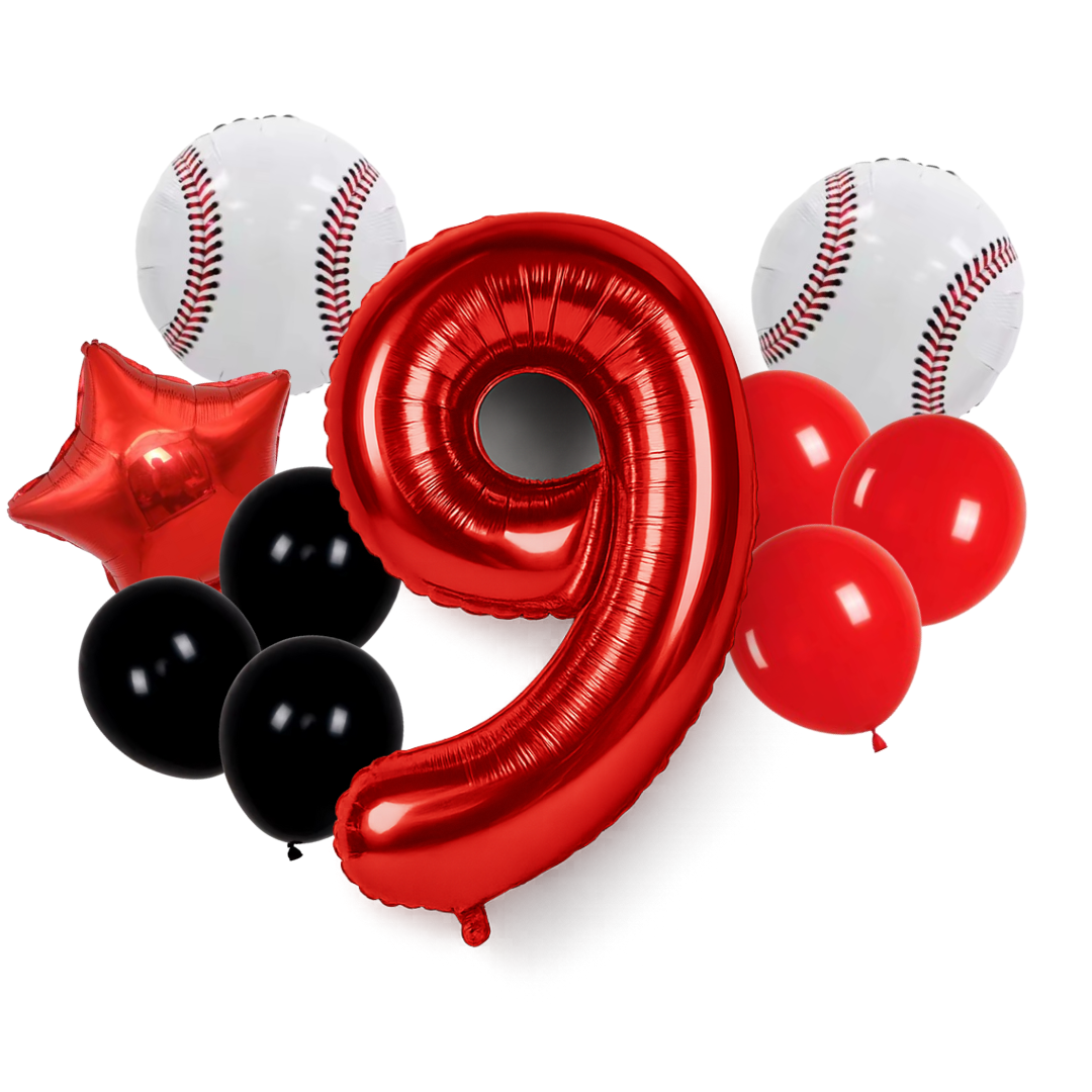  Baseball Birthday Balloons number 9