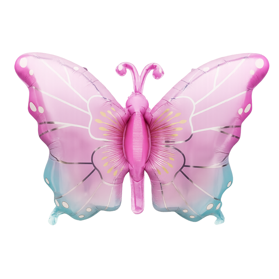 Butterfly Foil Balloon – Pink & Blue Fairy Party Decoration for Girls