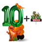 Dinosaur Birthday Decoration Set with Balloons & Cake Topper | Numbers 1-10 Party Kit