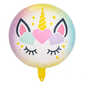 18 Inch Unicorn Foil Balloon – Round Pastel Helium Balloon with Heart and Horn Design