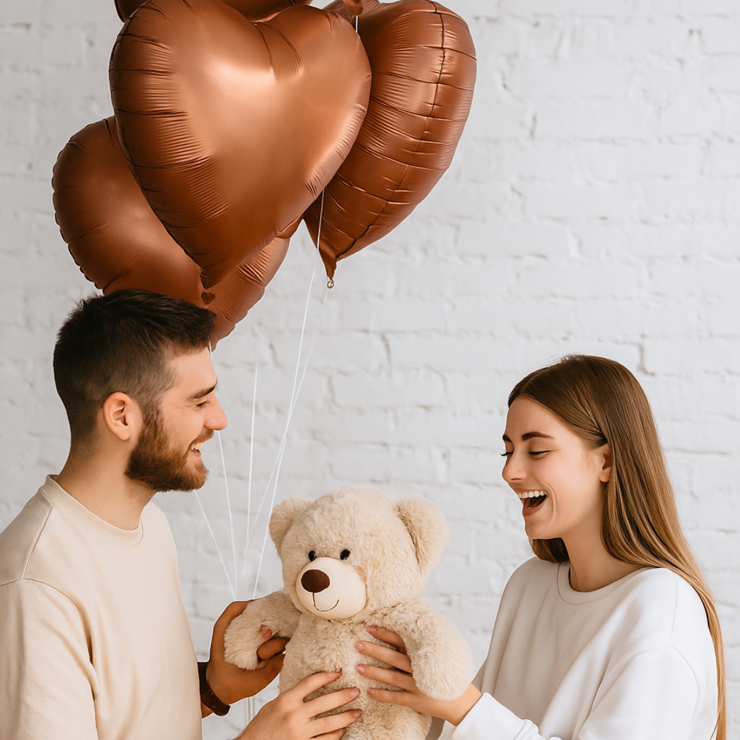Chocolate Brown 18 inch Heart Shape Foil Balloon helium