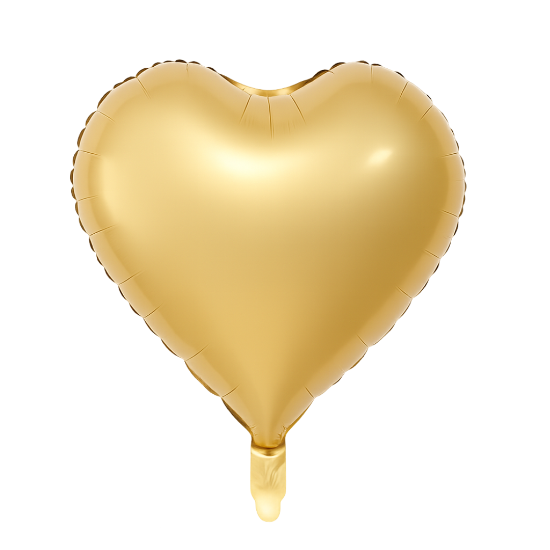 Chrome Gold Heart Foil Balloon – 18" Metallic Romantic Party Decoration