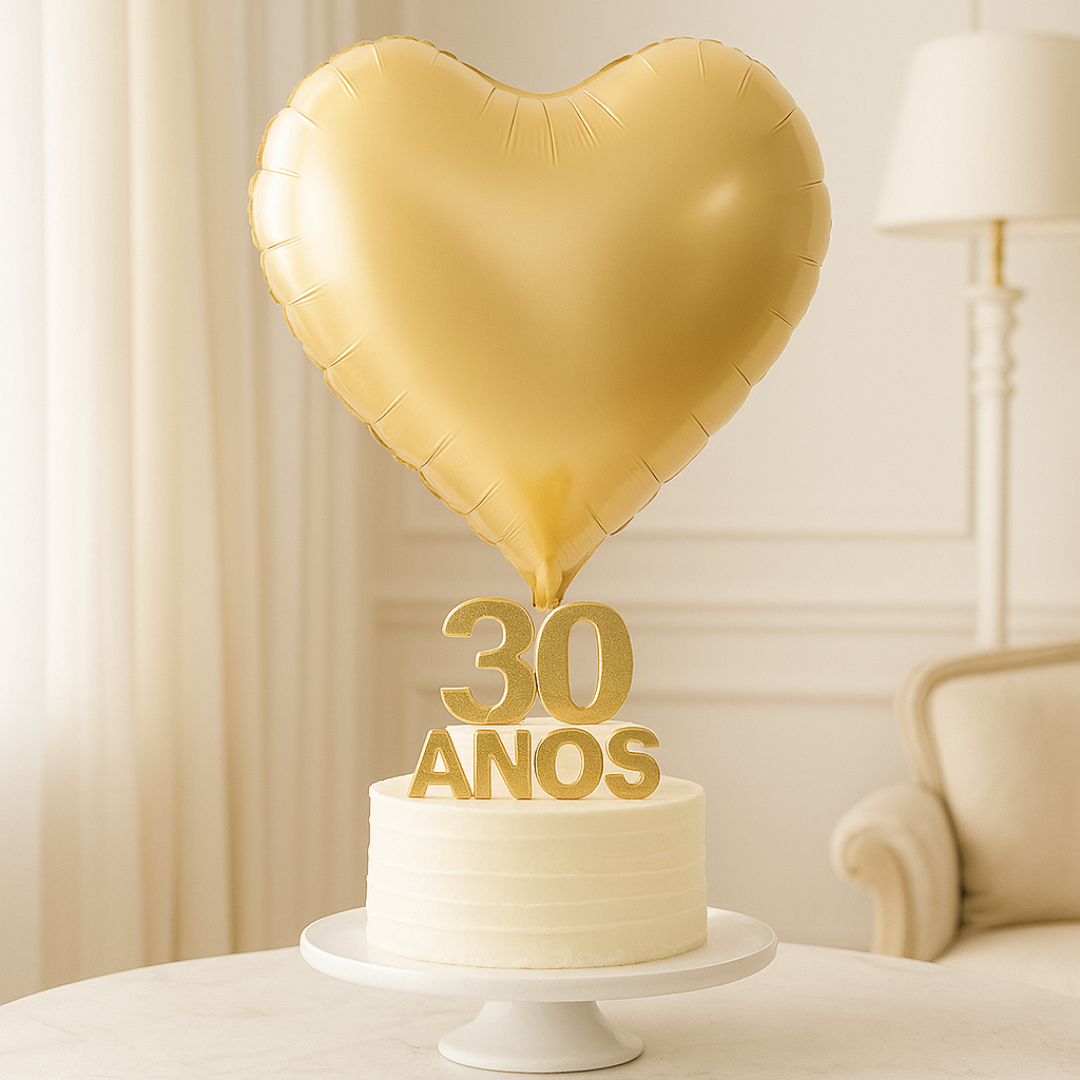 Chrome Gold Heart Foil Balloon – 18" Metallic Romantic Party Decoration