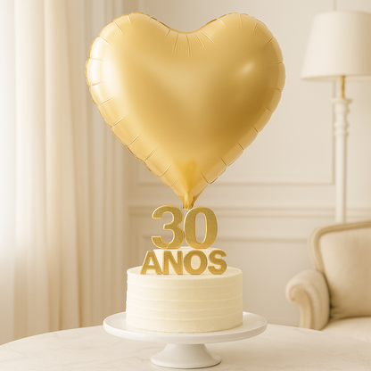 Chrome Gold Heart Foil Balloon – 18" Metallic Romantic Party Decoration