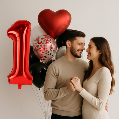 Chrome Red Heart Foil Balloon – 18" Romantic Metallic Party Decoration
